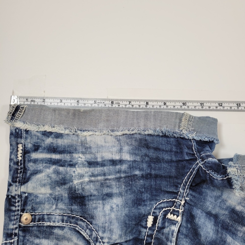 Big Star Liv Jean Shorts Women 28 Blue Excellent Acid Wash Distressed Frayed Hem - Picture 4 of 8